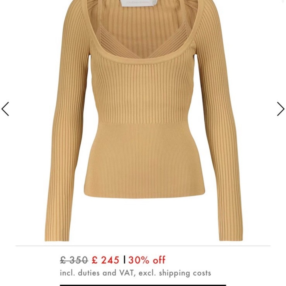 Jonathan Simkhai Camel Ribbed Knit Top
